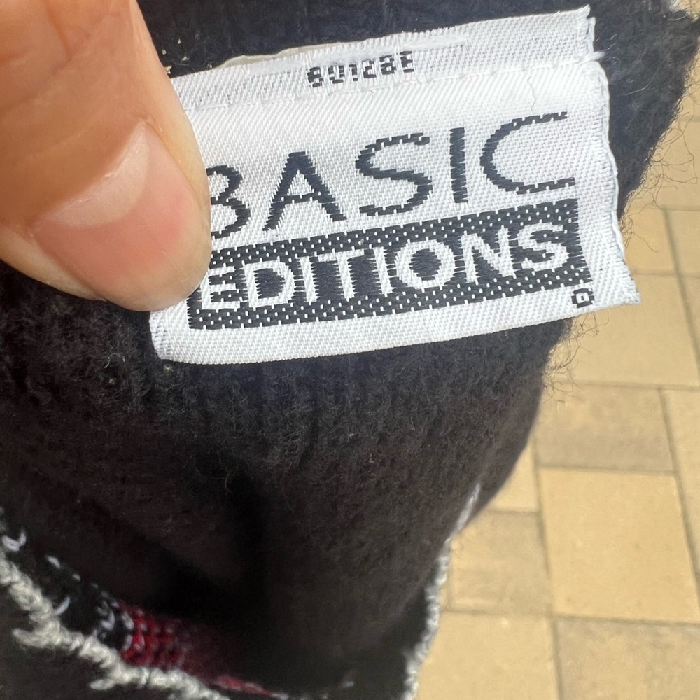 Vintage Basic Editions Cat Patchwork Sweater Scal… - image 2